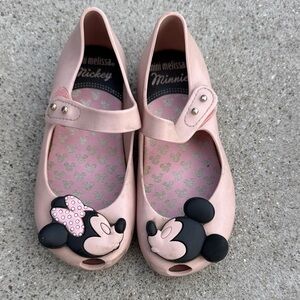 Mini Melissa Pink Minnie & Mickey Mary Jane Jelly Shoes